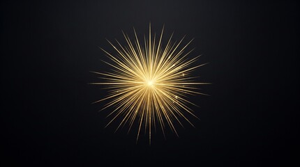Fototapeta premium Golden Starburst Explosion of Light and Glitter on a Dark Background
