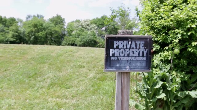 Walking into private property area
