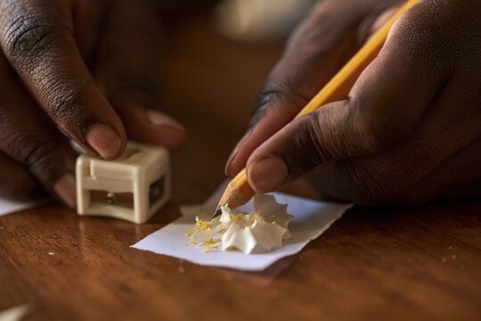 Sharpener in Action: Pencil Being Sharpened
