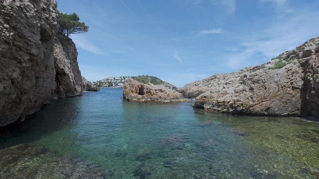 Beautiful mediterranean cove with crystal clear water