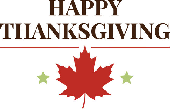 A beautiful canadian thanksgiving vector illustration showcases a vibrant maple leaf design with warm festive greetings expressing gratitude for joyful autumn traditions and