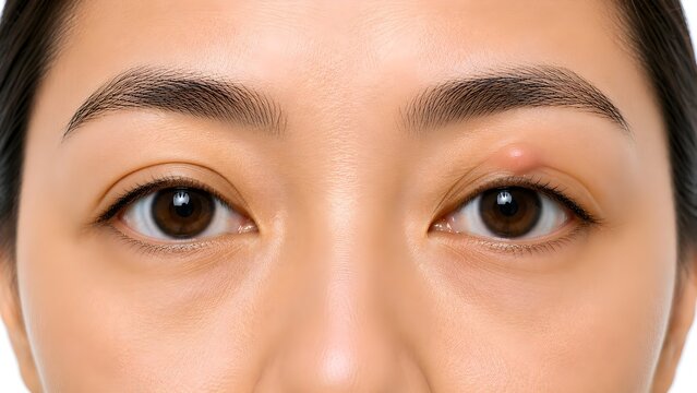 Normal Eye vs Chalazion Upper Eyelid Medical Comparison