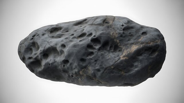 Dark grey textured space asteroid or rock