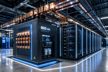 800 VDC power sidecar and busway for high density AI data center racks