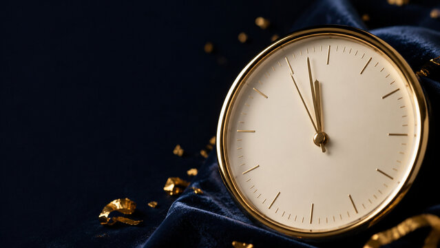 Elegant Midnight Countdown Clock with Copy Space