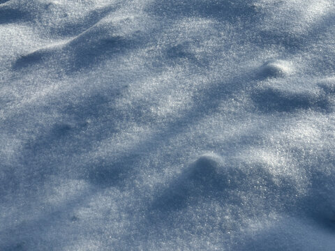 Winter fresh white bluish snow surface