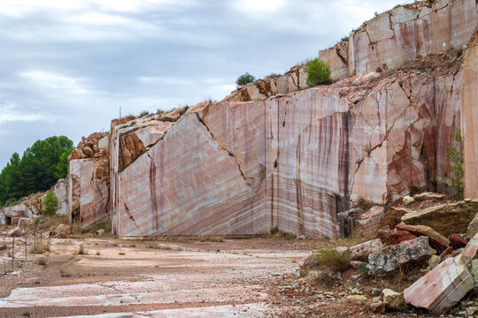 Red marble quarries in Cehegin, Region of Murcia, Spain