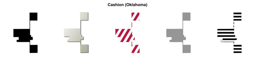 Fototapeta premium Cashion (Oklahoma) blank outline map set