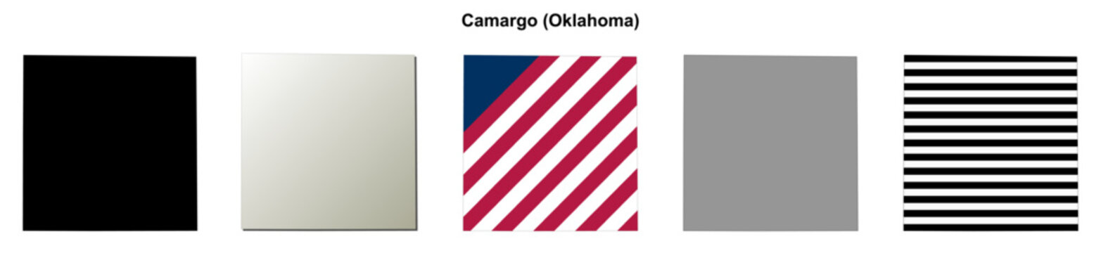 Camargo (Oklahoma) blank outline map set