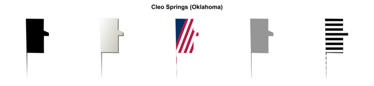 Cleo Springs (Oklahoma) blank outline map set