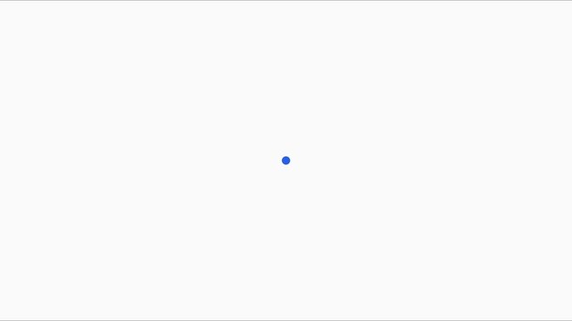 Minimalist blue dot pulsing animation on 4k white background, for loading screen, and ui circle