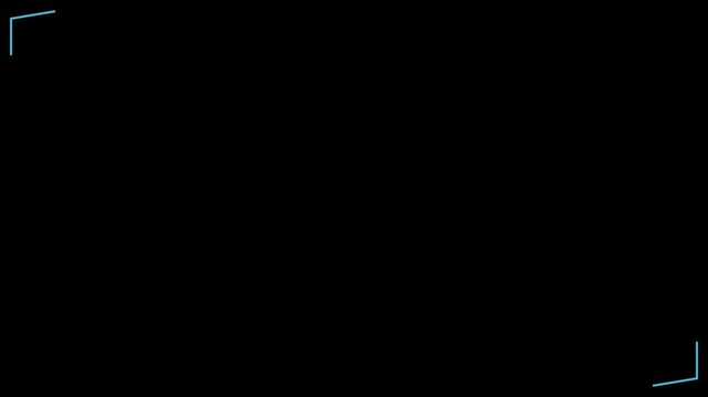 Minimalist corner frame overlay animation for editing and creative projects 4k