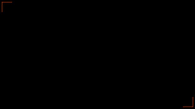 Minimalist gold corner frame overlay for transitions and cinematic borders animation 4k