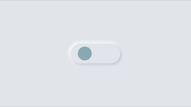 Minimalist ui toggle switch animation: on and off interaction for mobile app and web 4k button