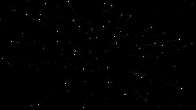 Glowing light rays, white twinkling glitter sparkle trail with shining star dust particles, magical fairy burst, cartoon doodle light effects, shining particle effects on black background. 4k video