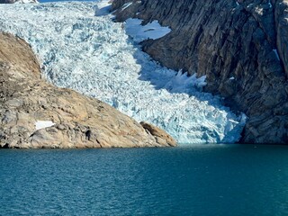 The mountains, fjords, and glaciers of Prince Christian Sound in the southern part of Greenland. © Joni