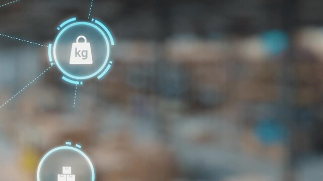 Logistics icons illustrate delivery, supply chain, warehouse, and shipping. Logistics connects global trade, logistics optimizes transport, and logistics supports inventory tracking. Gist
