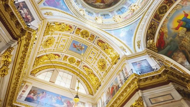 Interior of Saint Isaac's Cathedral in Saint Petersburg