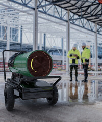 Fototapeta premium Portable Heater on Construction Site