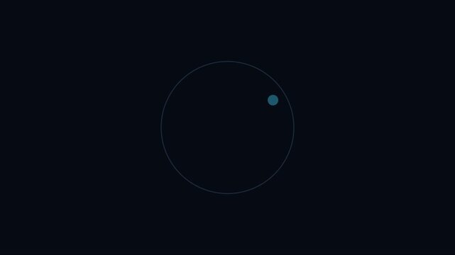 Minimalist abstract motion with orbiting spheres and circular path on dark animation 4k background circle