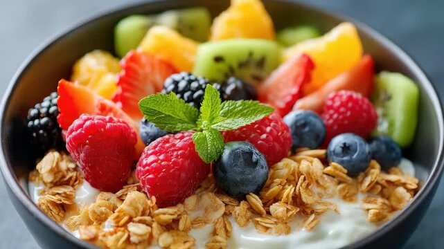 Colorful Fruit and Yogurt Bowl