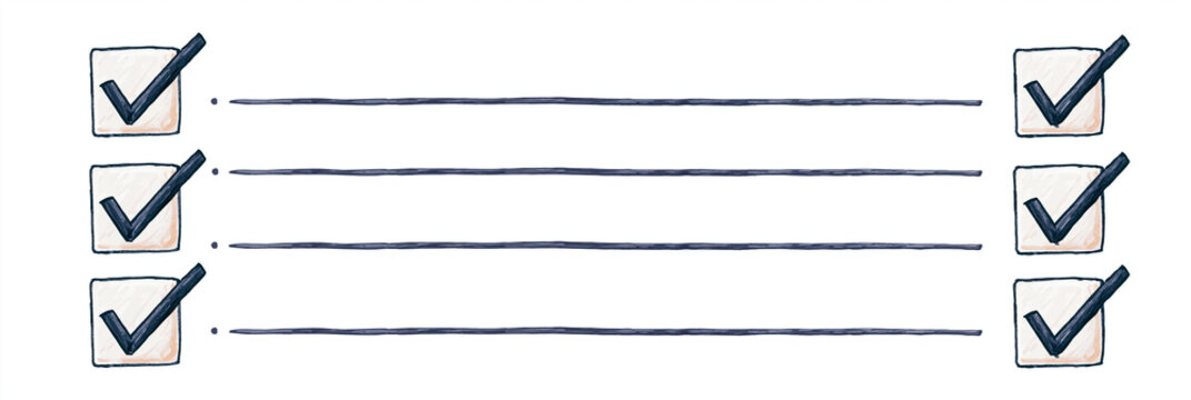 Illustration of a checklist with checked and unchecked boxes.
