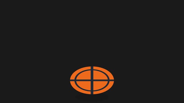 Orange basketballs bouncing on dark
