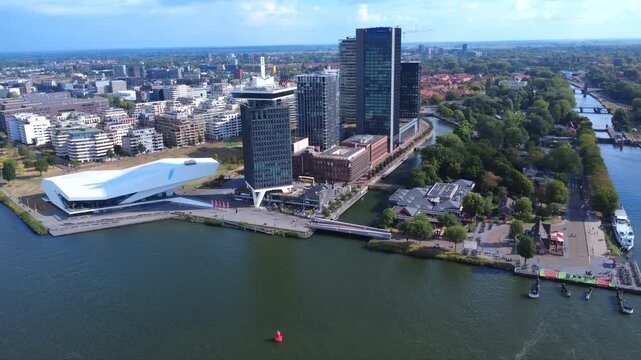 Amsterdam Waterplein Oost North Side Aerial 4K
