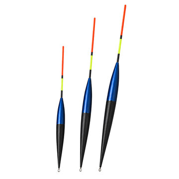 Three fishing floats in varying sizes, isolated with a transparent