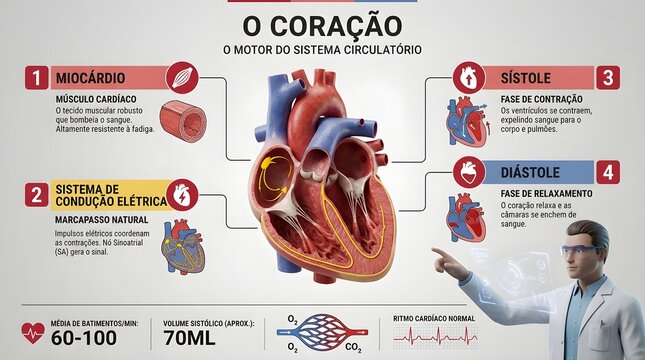 Heart Infographic Myocardium And Electrical Conduction System