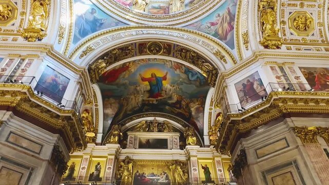 Interior of Saint Isaac's Cathedral in Saint Petersburg
