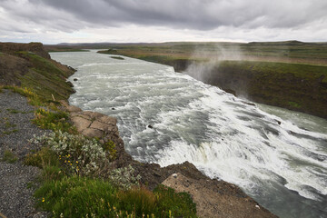 Fototapeta premium Gullfoss waterfall river view in Iceland