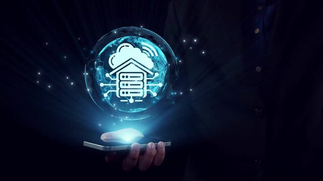 Cloud computing, cloud strategy, and cloud technology transforming digital infrastructure with scalable services, secure data storage, and cloud-based digital business solutions. Elide