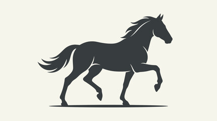Fototapeta premium Elegant stallion silhouette walking vector illustration on light background