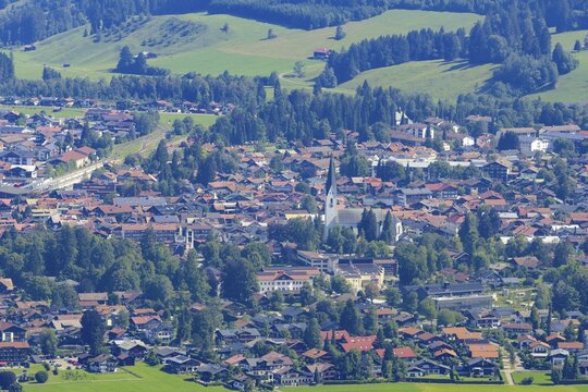 View from the south of Oberstdorf, Oberallg&auml;u, Allg&auml;u, Bavaria, Germany
