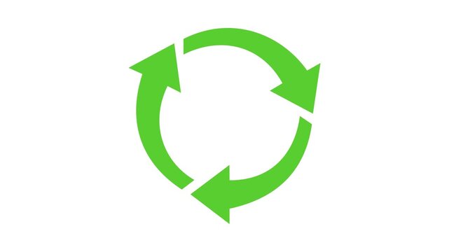 Circular Green Arrow Loop Animation for Sustainability, Reload and Recycling Economy