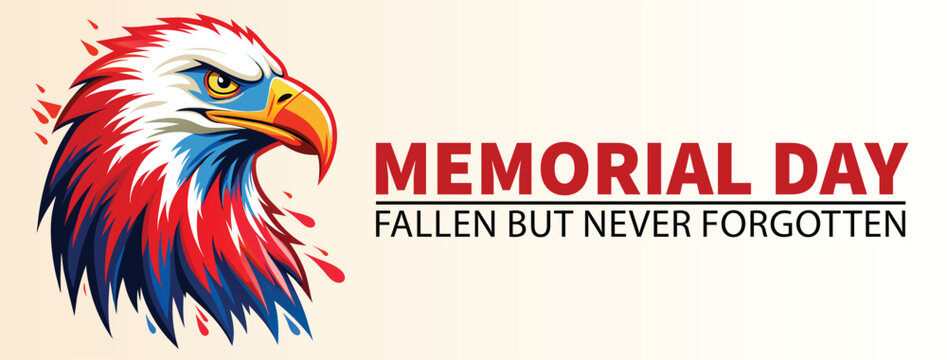 Eagle head icon represents the patriotic spirit of Memorial Day to honor the fallen soldiers.