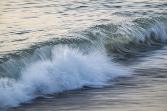 Breaking wave, long exposure, Houvig Beach, North Sea, Denmark