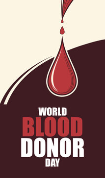 Blood drop falls gracefully against a dark red background to commemorate the World Blood Donor Day.