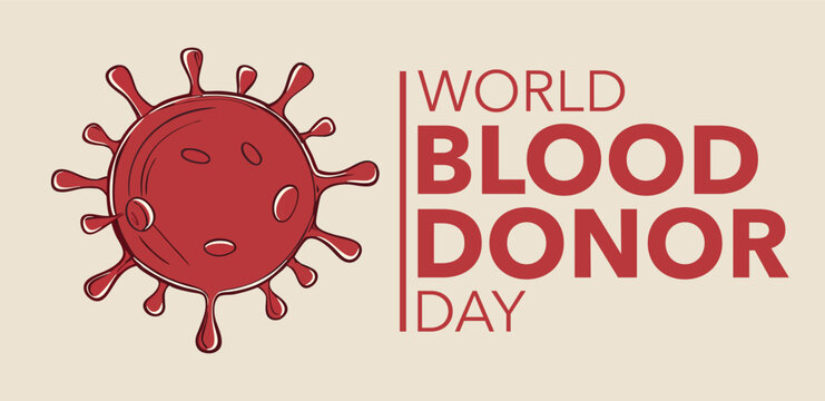 Blood cell illustration promotes World Blood Donor Day to raise awareness for life-saving donations.