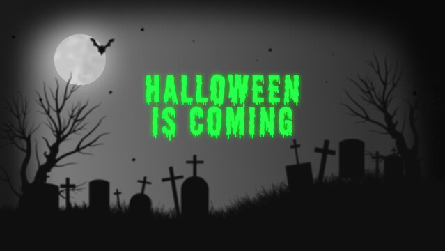 Halloween Moon Night Text