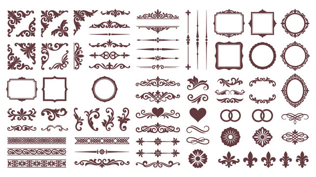 Elegant floral corner ornaments and vintage frame borders.