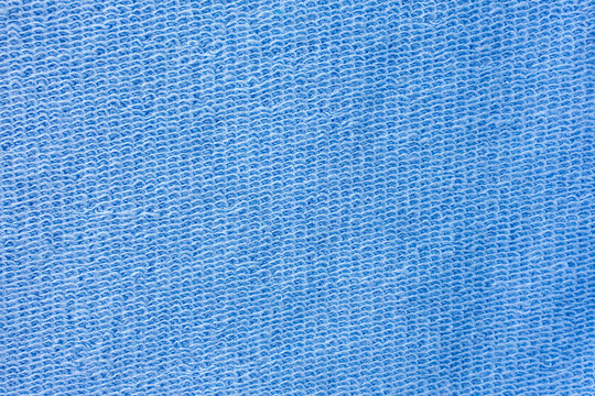 Blue loopback french terry fabric texture background
