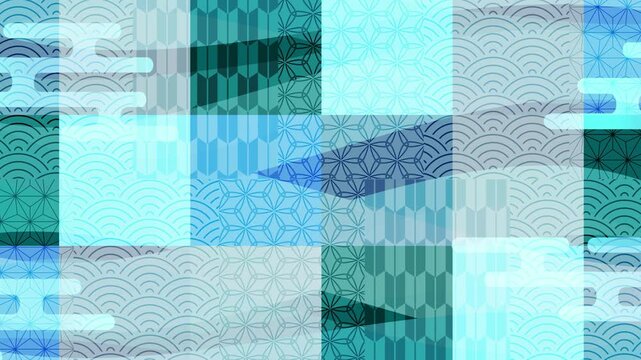 Blue Japanese Style Decorative Pattern Texture 4K
