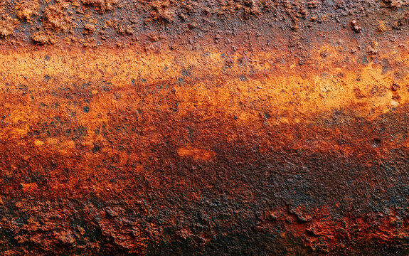 Industrial background featuring aged orange-brown metal with rust textures, ideal for vintage-style promotional materials.