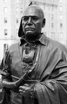 OTTAWA ONTARIO CANADA: Statue of Thayendanegea or Joseph Brant was a Mohawk military and political leader, who was associated with Great Britain during  American Revolution.