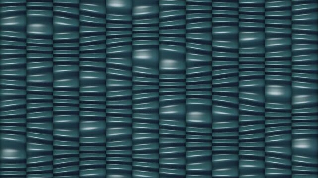 Bellows Accordion Column Wall With Traveling Compression Waves, Seamless Loop Background in subtle silver tones