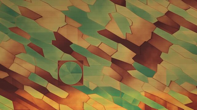 Aerial Farmland NDVI False Color Map With Drone Survey Swath And Center Pivot Irrigation Seamless Loop in vibrant crimson tones