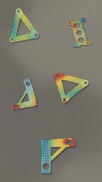 Finite Element Analysis Von Mises Stress Contour On Deforming Bracket Meshes Seamless Loop in cool stone tones vertical 9:16