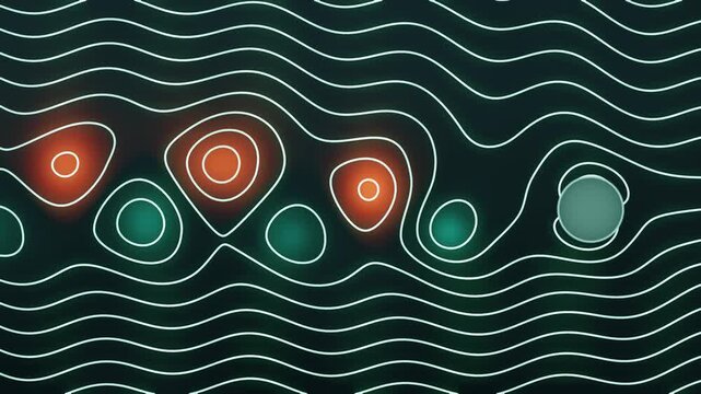 Karman Vortex Street Fluid Dynamics Simulation, Alternating Vortices and Streamlines, Seamless Loop in subtle teal tones